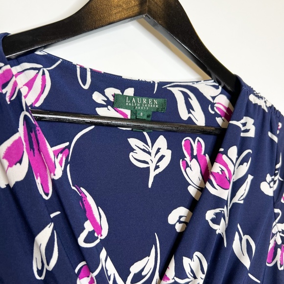 Lauren Ralph Lauren Dress Faux Wrap Floral Tulip Dress - Picture 2 of 7